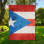 Grunge Puerto Rican Flag Print Garden Flag