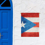 Grunge Puerto Rican Flag Print Garden Flag