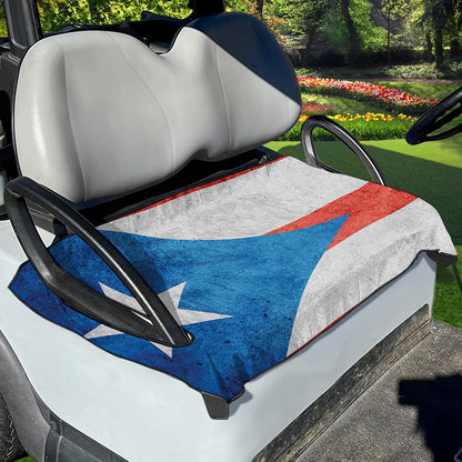 Grunge Puerto Rican Flag Print Golf Cart Seat Cover