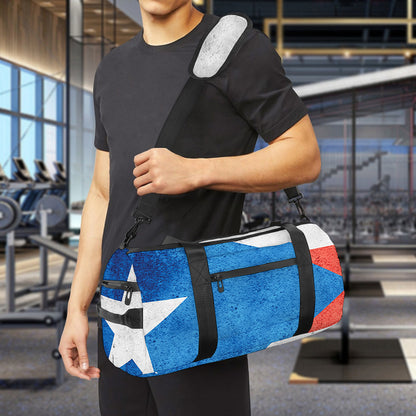 Grunge Puerto Rican Flag Print Gym Bag
