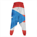 Grunge Puerto Rican Flag Print Hammer Pants