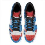 Grunge Puerto Rican Flag Print High Top Leather Sneakers
