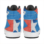 Grunge Puerto Rican Flag Print High Top Leather Sneakers