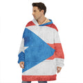 Grunge Puerto Rican Flag Print Hoodie Blanket