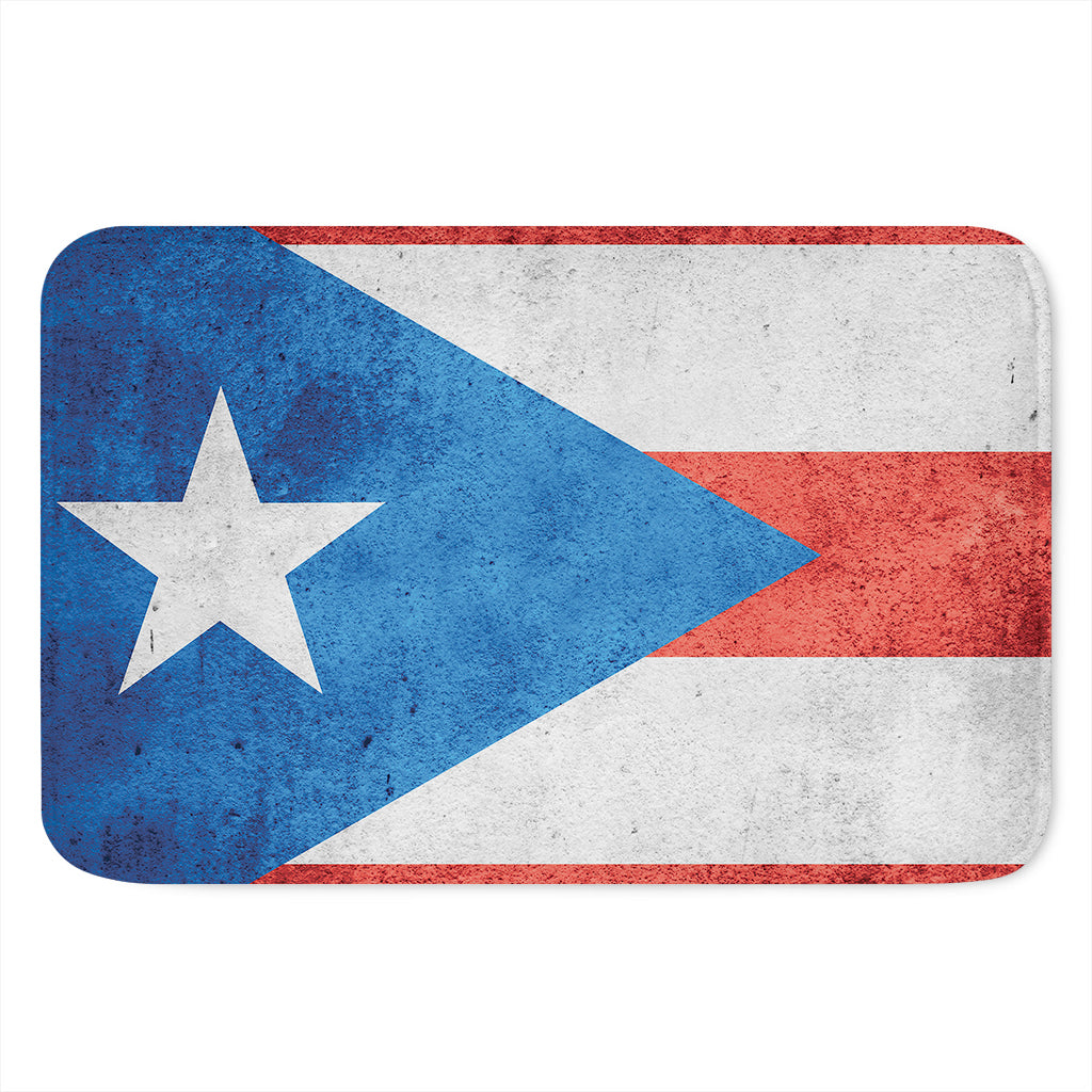 Grunge Puerto Rican Flag Print Indoor Door Mat
