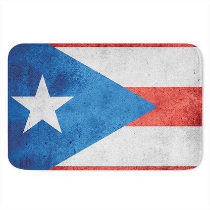Grunge Puerto Rican Flag Print Indoor Door Mat
