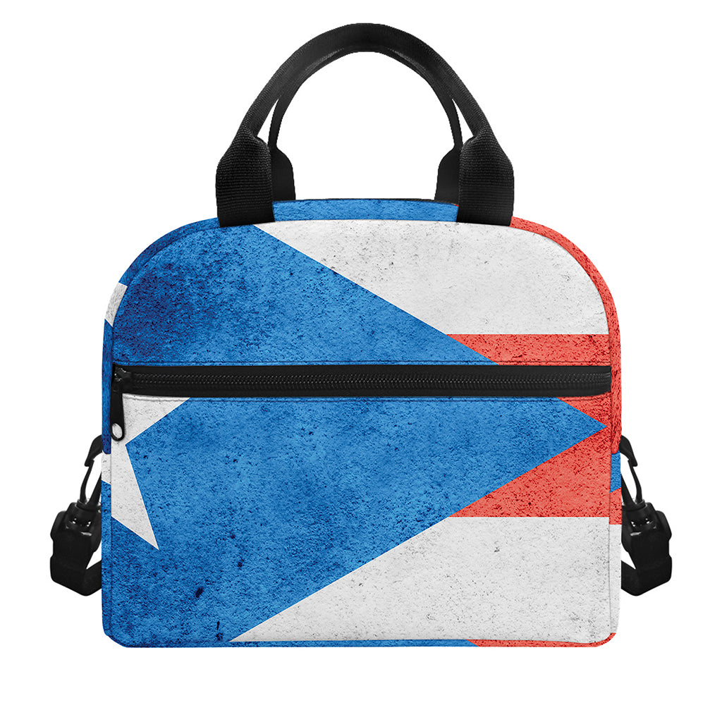 Grunge Puerto Rican Flag Print Insulated Lunch Bag