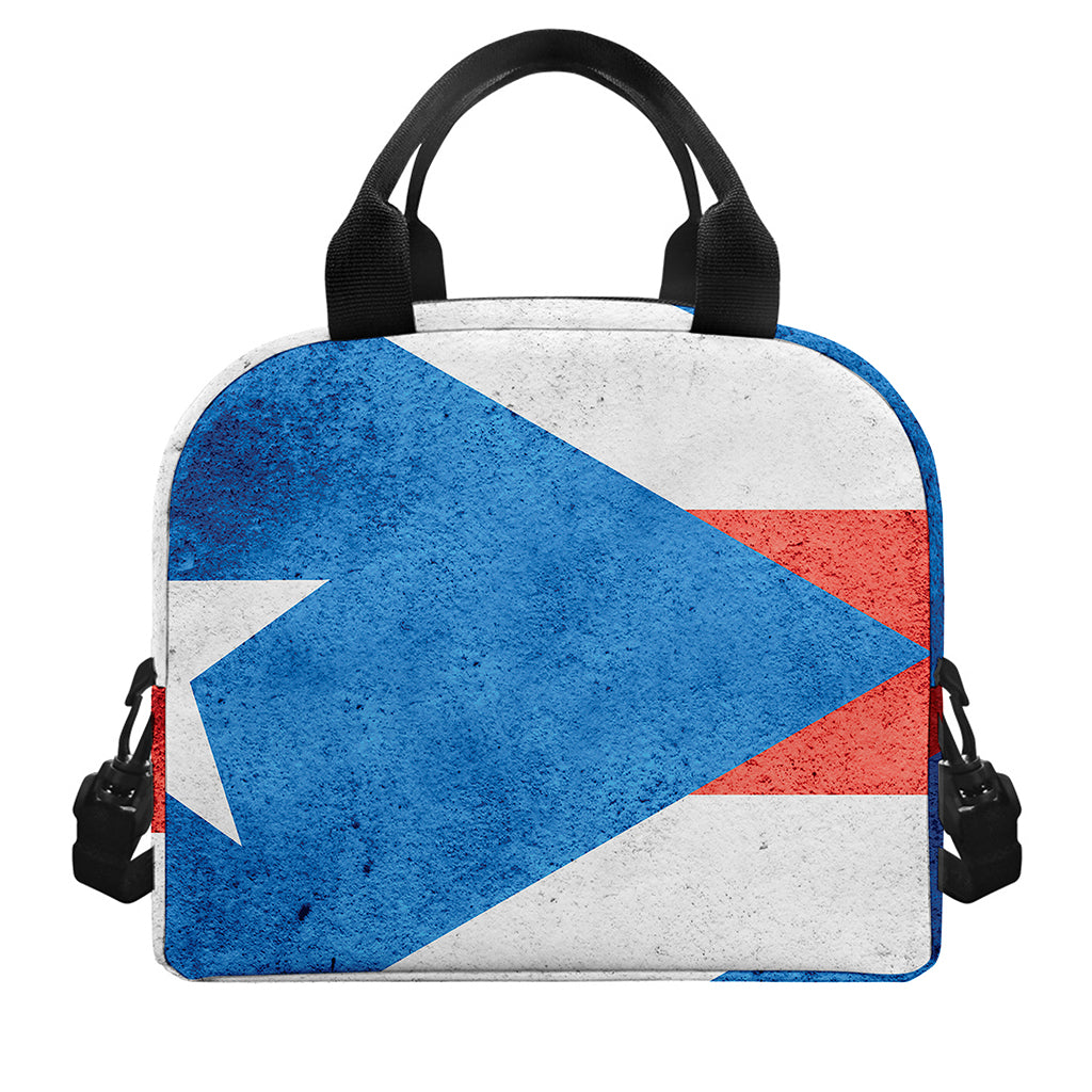 Grunge Puerto Rican Flag Print Insulated Lunch Bag