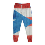 Grunge Puerto Rican Flag Print Jogger Pants