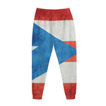 Grunge Puerto Rican Flag Print Jogger Pants
