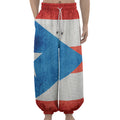 Grunge Puerto Rican Flag Print Lantern Pants