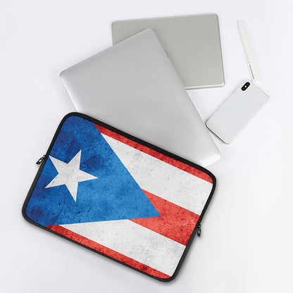 Grunge Puerto Rican Flag Print Laptop Sleeve
