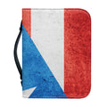 Grunge Puerto Rican Flag Print Leather Bible Cover