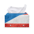 Grunge Puerto Rican Flag Print Leather Tissue Box Cover