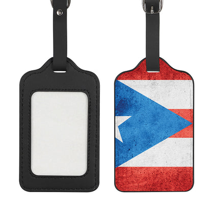 Grunge Puerto Rican Flag Print Luggage Tag