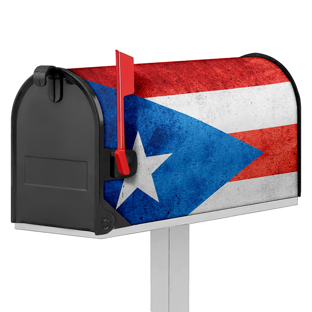 Grunge Puerto Rican Flag Print Mailbox Cover