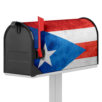 Grunge Puerto Rican Flag Print Mailbox Cover
