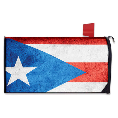 Grunge Puerto Rican Flag Print Mailbox Cover
