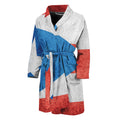 Grunge Puerto Rican Flag Print Men's Bathrobe
