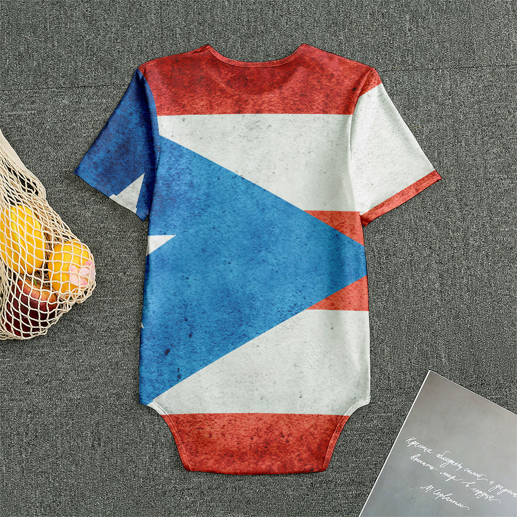 Grunge Puerto Rican Flag Print Men's Bodysuit