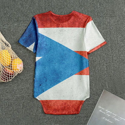 Grunge Puerto Rican Flag Print Men's Bodysuit