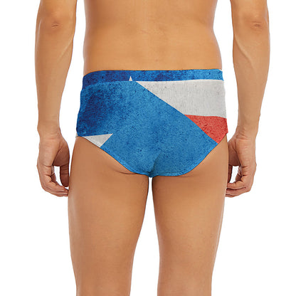 Grunge Puerto Rican Flag Print Men's Briefs