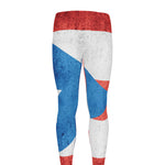 Grunge Puerto Rican Flag Print Men's leggings