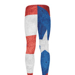 Grunge Puerto Rican Flag Print Men's leggings