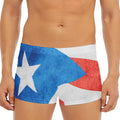 Grunge Puerto Rican Flag Print Men's Short Boxer Briefs