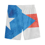 Grunge Puerto Rican Flag Print Men's Sports Shorts