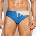 Grunge Puerto Rican Flag Print Men's Swim Briefs