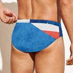Grunge Puerto Rican Flag Print Men's Swim Briefs