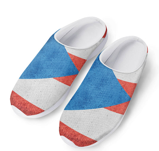 Grunge Puerto Rican Flag Print Mesh Casual Shoes