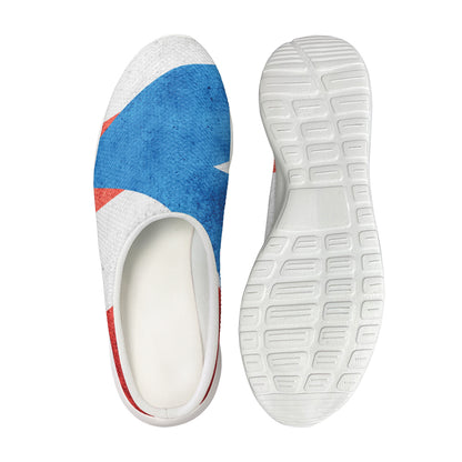 Grunge Puerto Rican Flag Print Mesh Casual Shoes