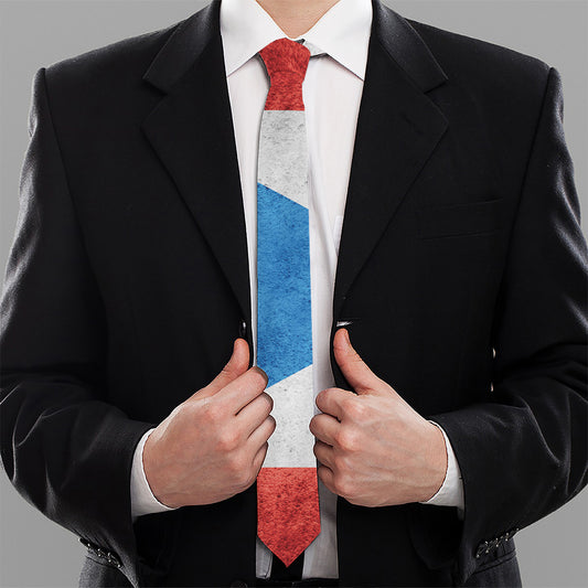 Grunge Puerto Rican Flag Print Necktie