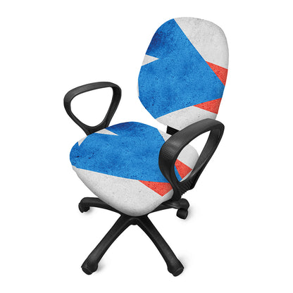 Grunge Puerto Rican Flag Print Office Chair Cover