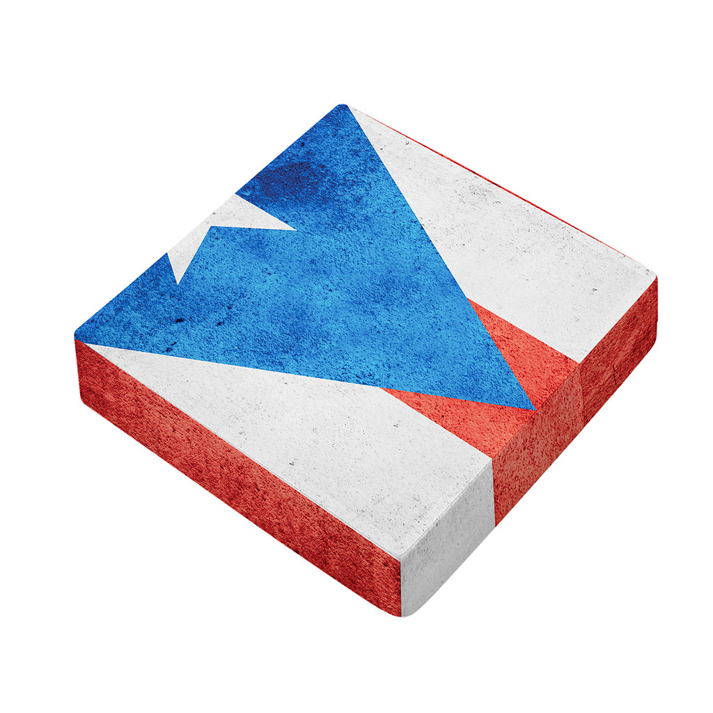 Grunge Puerto Rican Flag Print Outdoor Seat Cushion Cover