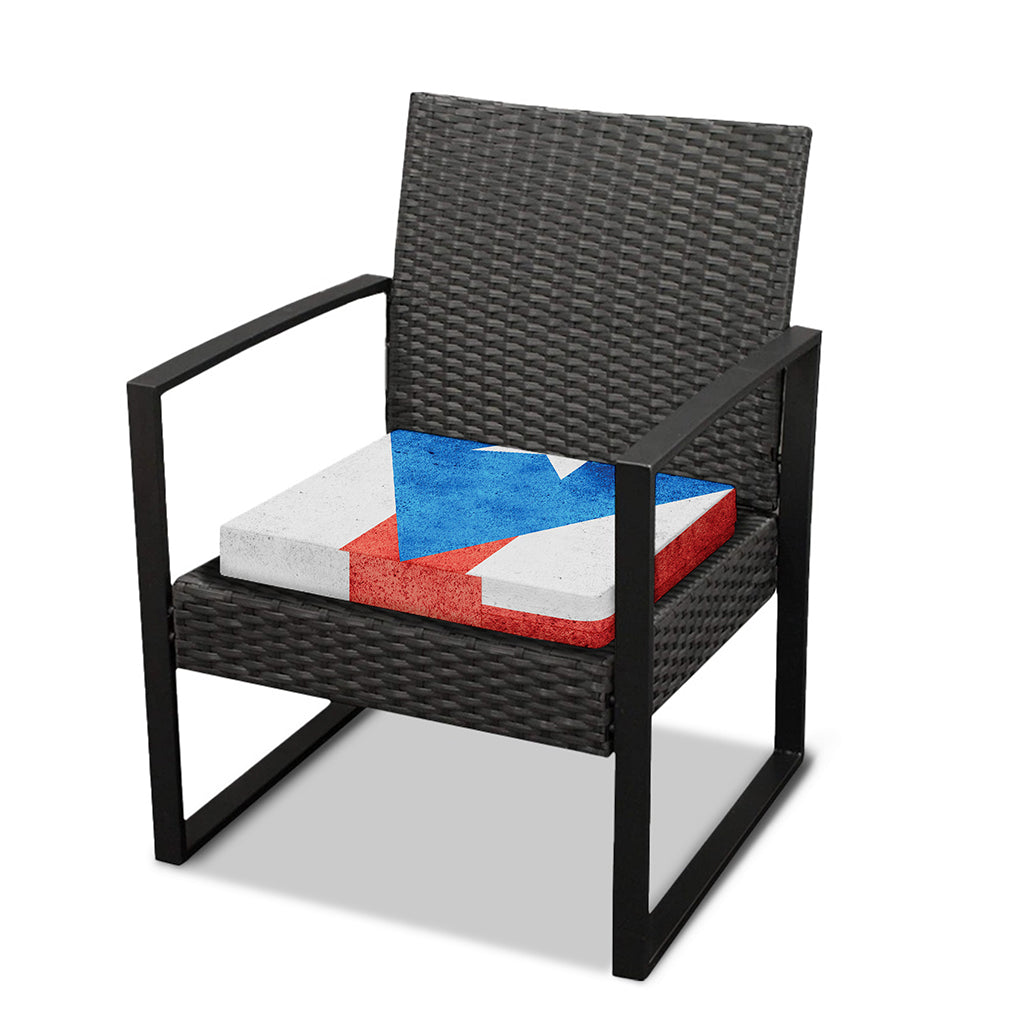 Grunge Puerto Rican Flag Print Outdoor Seat Cushion Cover