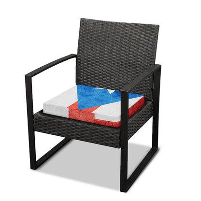 Grunge Puerto Rican Flag Print Outdoor Seat Cushion Cover
