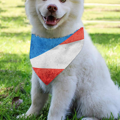 Grunge Puerto Rican Flag Print Over The Collar Dog Bandana