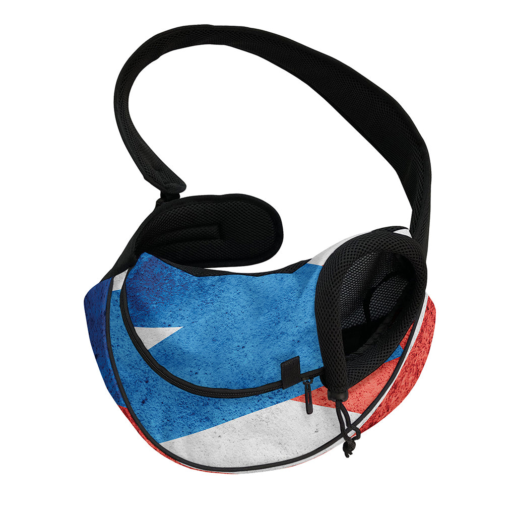 Grunge Puerto Rican Flag Print Pet Sling Carrier