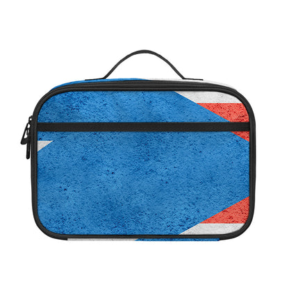 Grunge Puerto Rican Flag Print Portable Lunch Bag