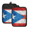 Grunge Puerto Rican Flag Print Pot Holders With Pocket