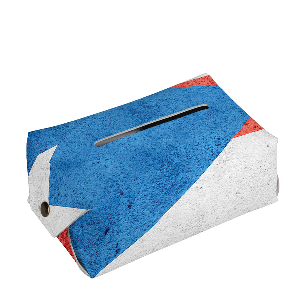 Grunge Puerto Rican Flag Print Rectangle Tissue Box Cover