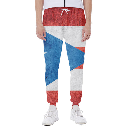 Grunge Puerto Rican Flag Print Scuba Joggers