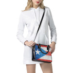 Grunge Puerto Rican Flag Print Shoulder Handbag
