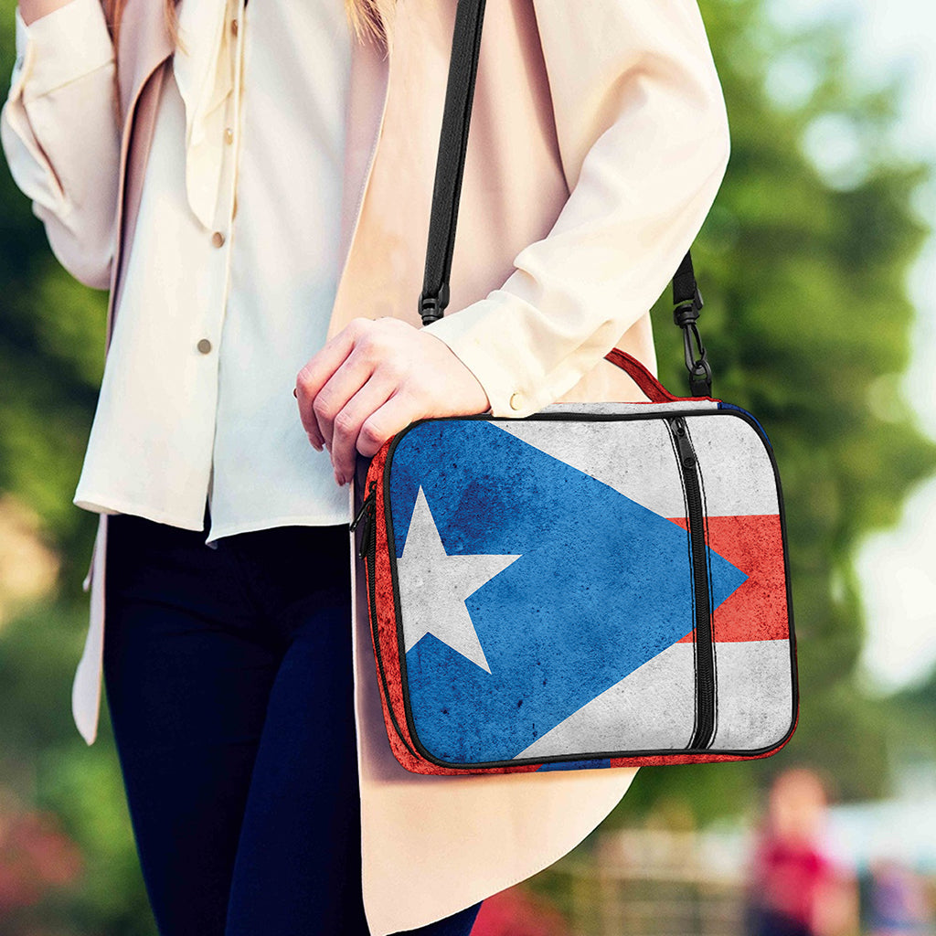 Grunge Puerto Rican Flag Print Shoulder Strap Bible Bag