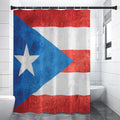 Grunge Puerto Rican Flag Print Shower Curtain