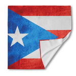 Grunge Puerto Rican Flag Print Silk Bandana