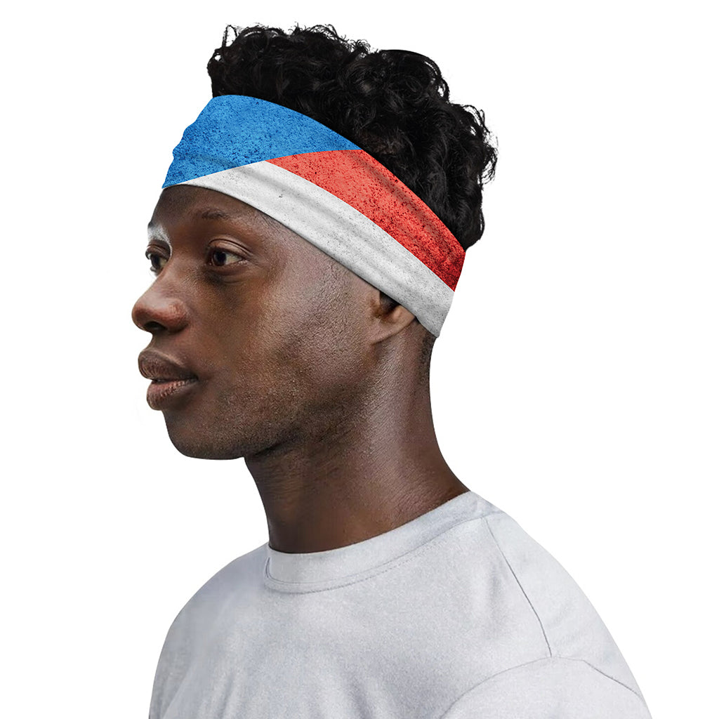 Grunge Puerto Rican Flag Print Sports Headband